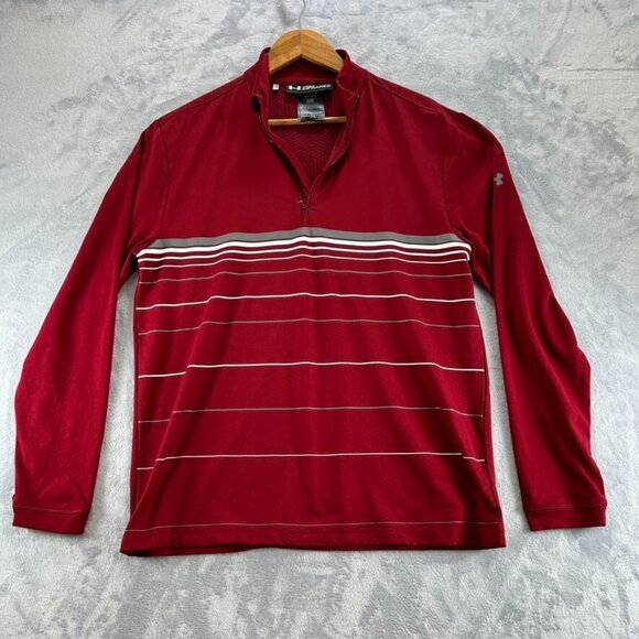 Under Armour Pullover Men's MD/M Maroon Infrared Coldgear 1/4 Zip Embroidered - Picture 2 of 8